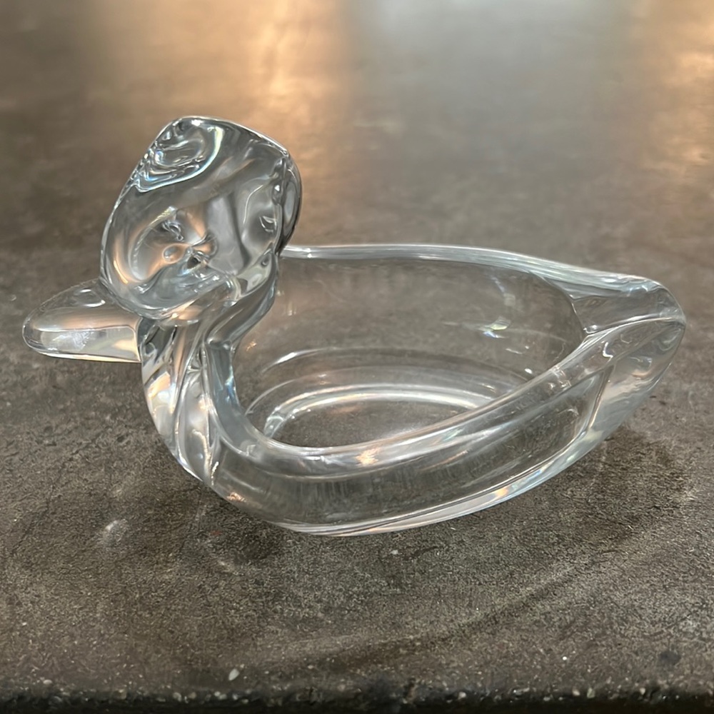 Vintage glass duck ashtray